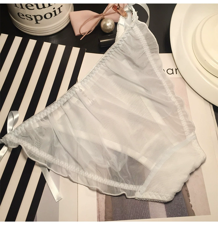 Nhật Bản siêu cổ tích lá sen ren lưới trong suốt đồ lót phụ nữ gợi cảm dây đeo thắt lưng thấp