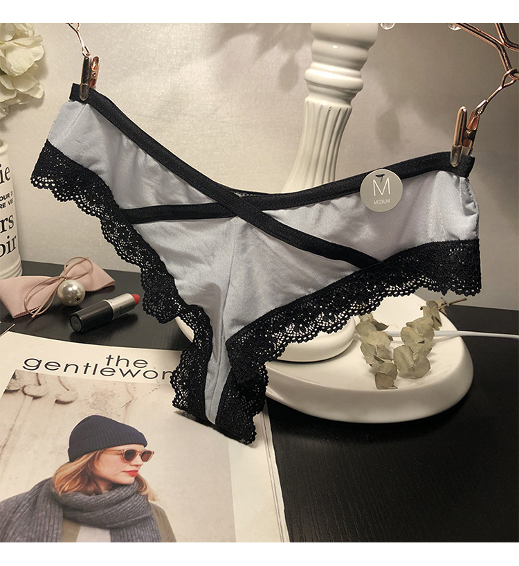 Sexy cám dỗ thong nữ eo thấp ren bên lụa băng T-line đồ lót sịp doremon