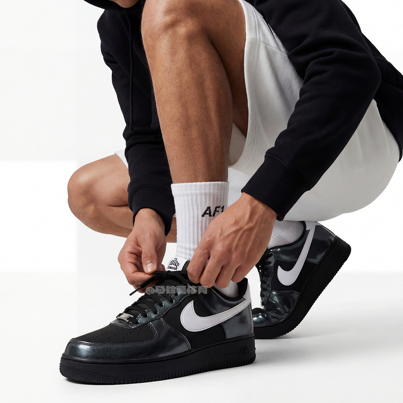 Nike Men's Shoes Spring New Model Af1 Air Force One Patent Leather Black and White Casual Shoes Sneakers Ib6843-001 Nike Men's Shoes Spring New Model Af1 Air Force One Patent Leather Black and White Casual Shoes Sneakers Ib6843-001