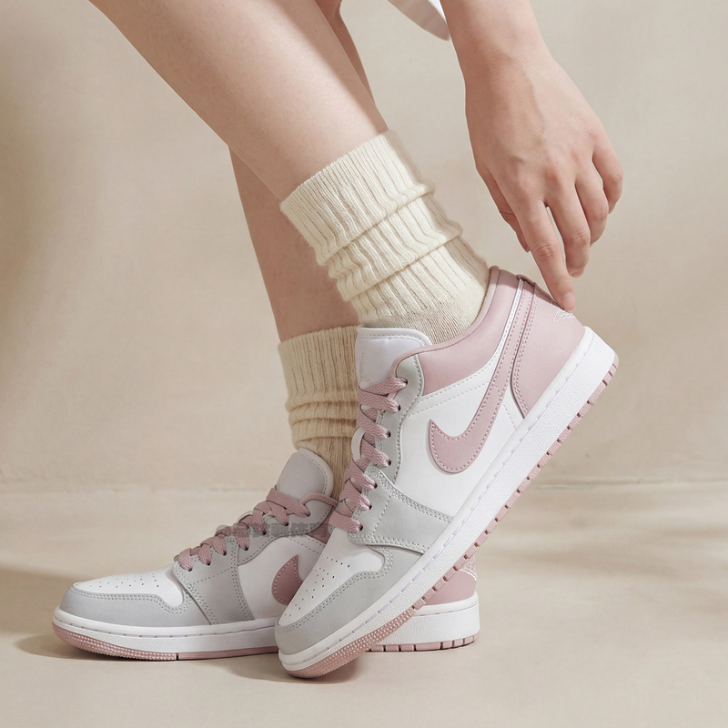 Air Jordan 1 Low Nike Nike Aj1 Women's Shoes Low-Top Sports Sneakers Gray White Pink Dc0774-606