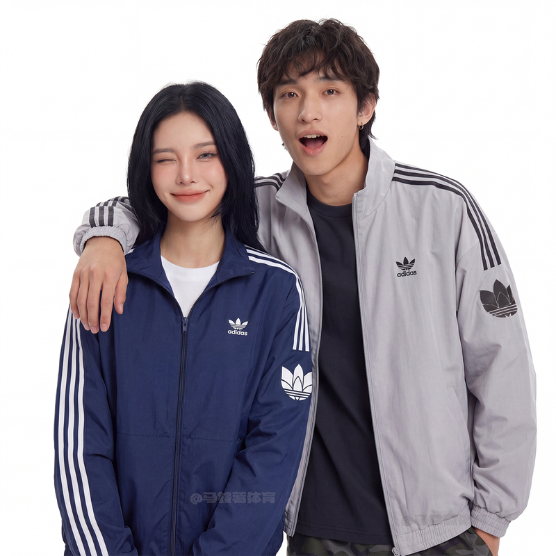 Adidas Adidas Trefoil 2026 New Spring Early Spring Jacket Gray Korean Style Unisex Kv8857