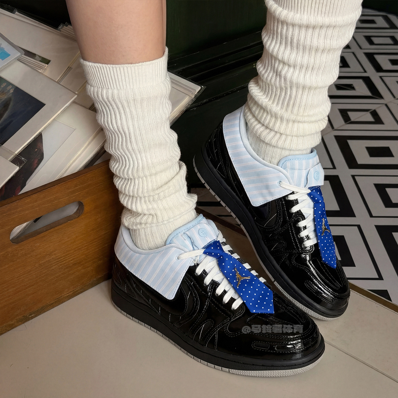 Air Jordan 1 mm V3 Nike Aj1 Detachable Tie Black Low-Top Sneakers Ir7554-001