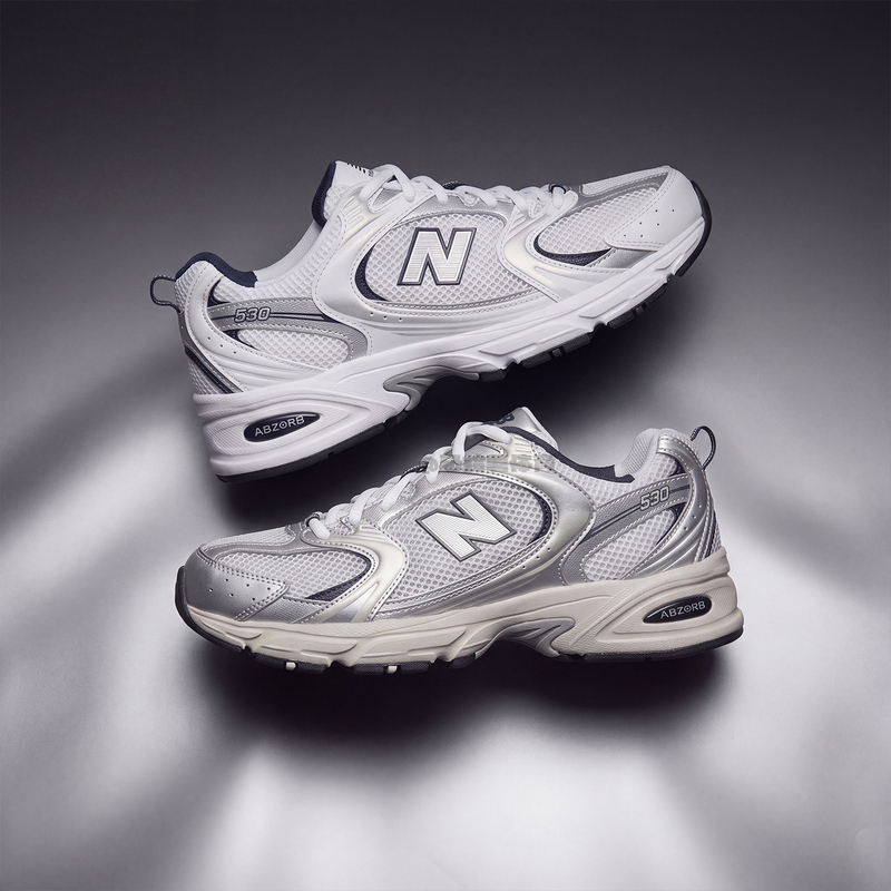 New Balance Nb530 Dad Sneakers Classic Casual Sports Running Shoes White and Silver Unisex Mr530Ka