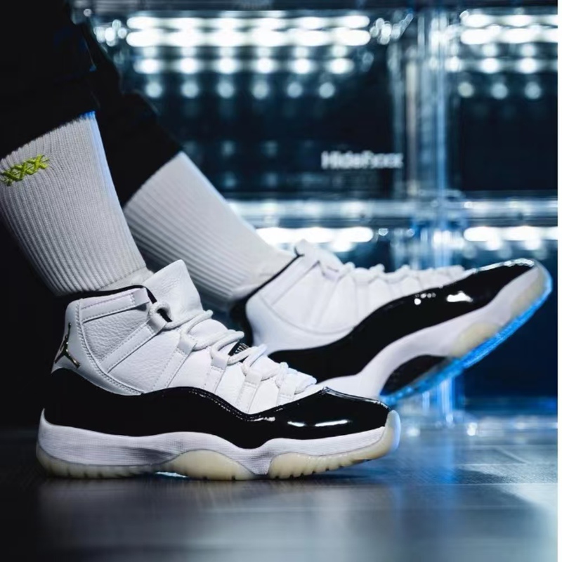 Air Jordan 11 Aj11 White, Black and Gold High-Top Basketball Shoes for Men and Women 378038-Ct8012-170