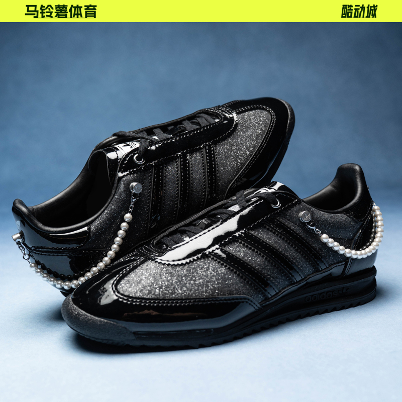 Adidas Sl72 Black Patent Leather Starry Retro Trendy Sports Running Casual Shoes Jq2615 Adidas Sl72 Black Patent Leather Starry Retro Trendy Sports Running Casual Shoes Jq2615