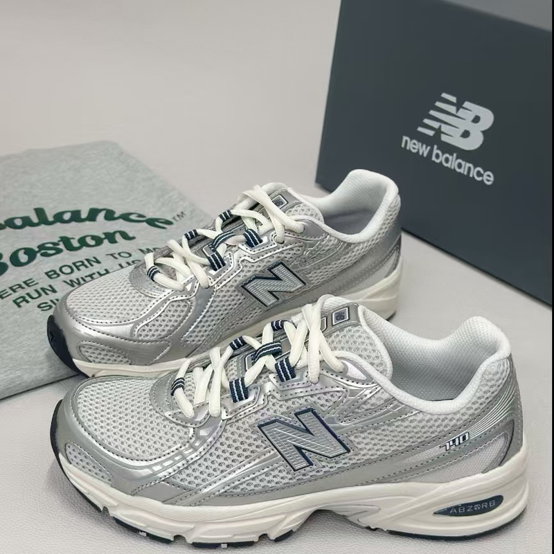 New Balance Nb Men's and Women's New Retro Silver and White Dad Shoes Sports Casual Shoes Running Shoes U740Gc2