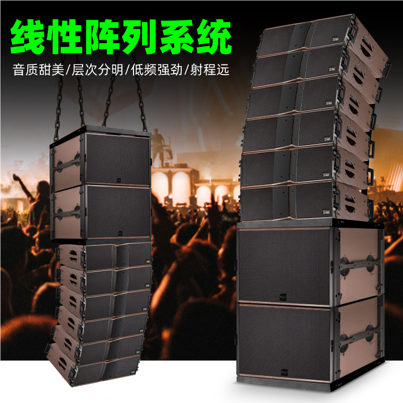 Double 10 inch line array Double 8 inch line gusts stage performance Large outdoor wedding celebration remote expansion sound waterproof linear array