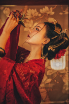 Zixong Oriental aesthetics Garden dream Hanfu Qi chest skirt point purple lips Hanfu custom