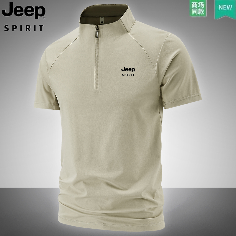 Jeep Spirit Jeep Polo Shirt Short-Sleeved Men's Summer New Half-Zip Loose Top Casual Quick-Drying T-Shirt Jeep Spirit Jeep Polo Shirt Short-Sleeved Men's Summer New Half-Zip Loose Top Casual Quick-Drying T-Shirt