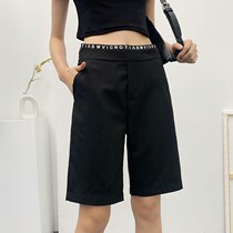 High waist Leisure Five - Scale Pants Summer 2022 New Large - size Lin String Trousers Fat MM Short Shorts