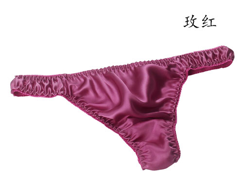 Thoải mái thong 100% lụa unisex Eo thấp lụa gợi cảm Áo thun lụa màu xanh thoáng khí quần lót nam tam giác