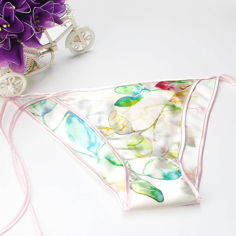 New Arrivals 100% Mulberry Silk Women's Adjustable Side Tie Panties Pure Silk Women's Briefs Thong