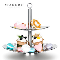 Morden MODERN light extravagant double layer of fruit pan Nordic Wind Ins fashion home refreshment snack pot Joe moving gifts