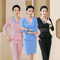 Foot bath technician work clothes health teacher SPA self-cultivation massage ear beauty salon pants skirt set belly women