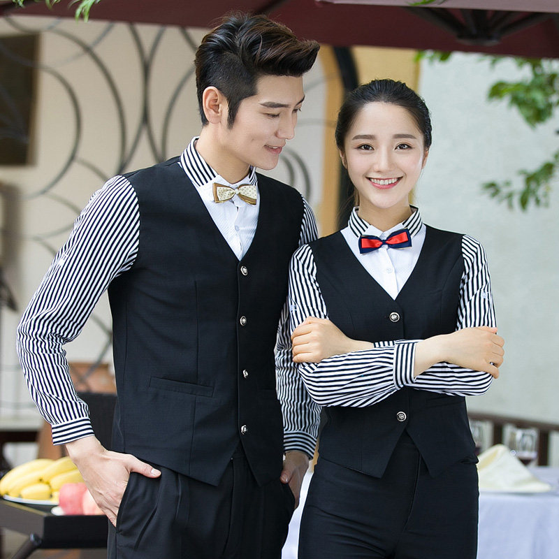 Hotel Work Clothes Spring Autumn Clothing Women Hotel Coffee West Restaurant Fast Food Restaurant Fire Boiler restaurant waiter Long sleeves