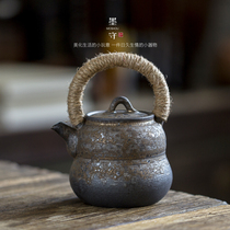 Moshou vintage ceramic teapot Japanese rough pottery kung fu tea set single pot bubble teapot mini large pottery pot