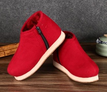 2018 winter cotton shoes women thickened velvet handmade cotton shoes moon shoes home mom shoes non-slip warm bag heels