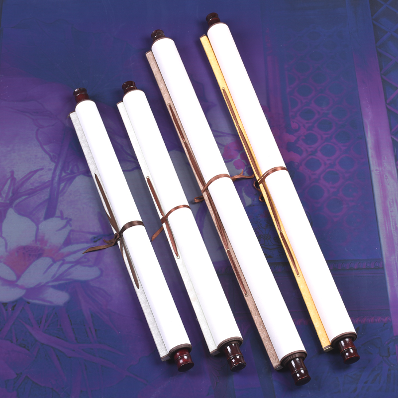 Blank Drawing Shaft Scroll Xuan Paper Four Feet Middle Class Students Xuanshu Standing Upright Shaft Calligraphy Country Painting Hanging Shaft