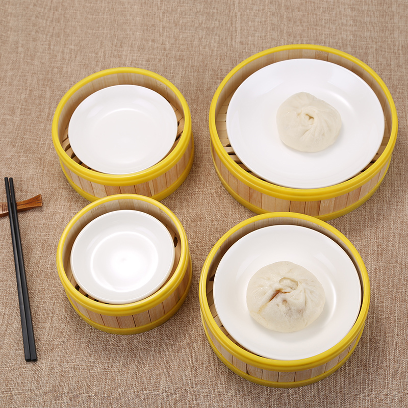Steamer Snack Plate, Steamed Chicken Feet and Pork Ribs Plate, Small Plate, Flavor Plate, Cantonese Dim Sum Plate, Chinese Tea Restaurant Steaming Base Plate