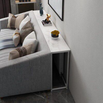 Modern marble sofa rear rack bedside long strip corridor heating shelves door against wall mask