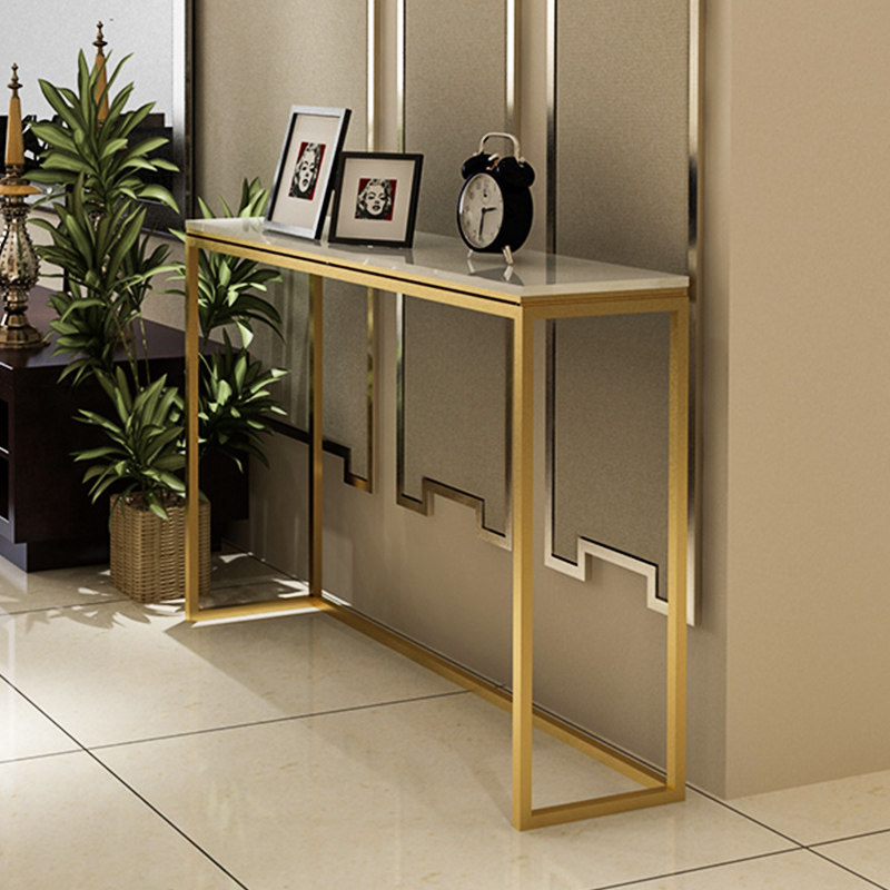 Modern minimalist iron art Xuanguan NTU's Shigenguan Table Suite Furniture Nordic Strip Table Wall Side Narrow table 