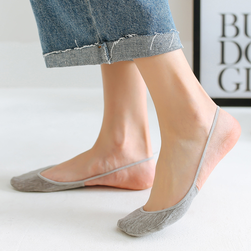 Women's Socks, No-Show Socks, Pure Cotton, Shallow Cut, Summer Thin Style, Half-Length Invisible Socks for Forefoot, High Heel No-Show Socks, Strapless