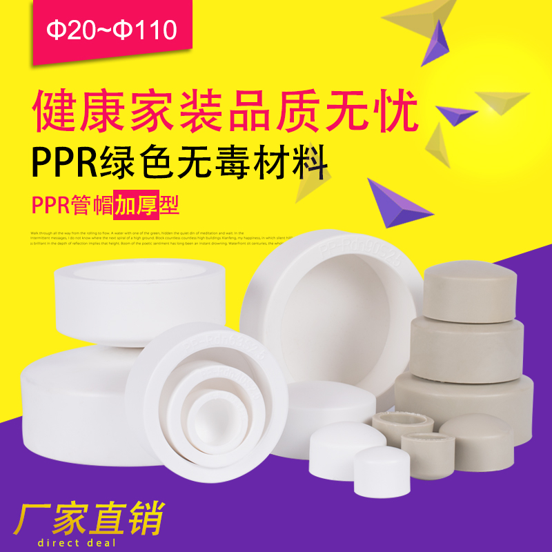 ppr pipe cap water resistance flow plug PPR containment cap hot melt pipe cap joint 20 25 32 pipe cover 4 points 6 water pipe fittings