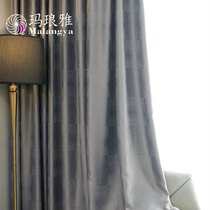 High precision light luxury Nordic simple high-grade atmospheric thickened flower checkered blackout curtain heat insulation sunscreen living room bedroom