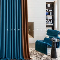 2021 New Nordic simple high precision light luxury fine pattern blackout curtain bedroom living room custom mosaic sunscreen