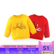 (Anti-season clearance) Meng Meng Mumi boy girl long sleeve T-shirt autumn and winter baby thick cotton jacket small and medium