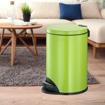 Stainless steel trash bin household cute girl with pedal style creative kitchen living room bedroom waste bin