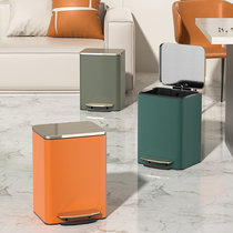 Living room trash bin home 2022 new light luxury cover red bedroom kitchen high - end cover foot - type large