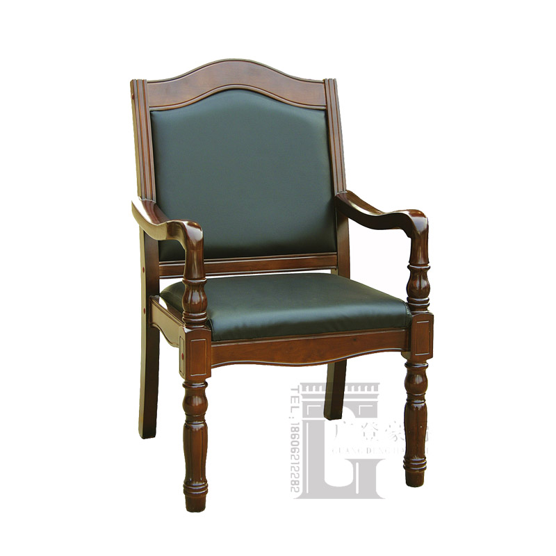 Solid wood reception meeting chair mahjong chess office chair coffee shop training government reception chair four dead leg chair