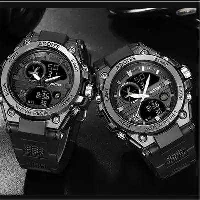 New outdoor sports waterproof double display movement student watch camping adventure multifunctional plastic luminous electronic watch