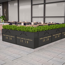 Outdoor wrought iron flower box flower bed outside pendulum flower trough flower pool flower stand creative combination square store outdoor partition customization