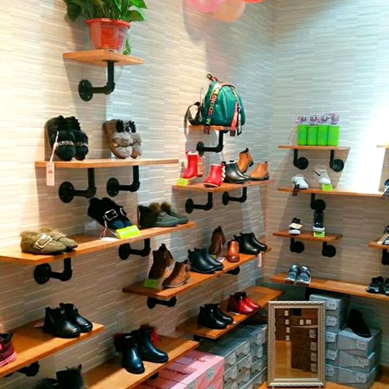 On The Wall Shoe Rack Shoe Store Display Rack Solid Wood Bag