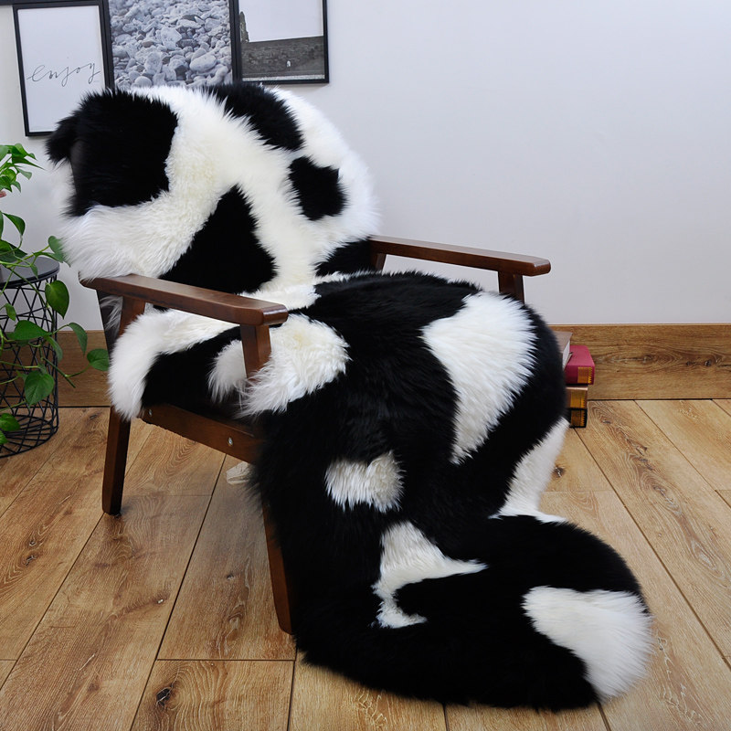 Qiu Pu pure wool carpet bedroom carpet bedside blanket living room carpet stitching sheepskin sofa cushion rocking chair cushion