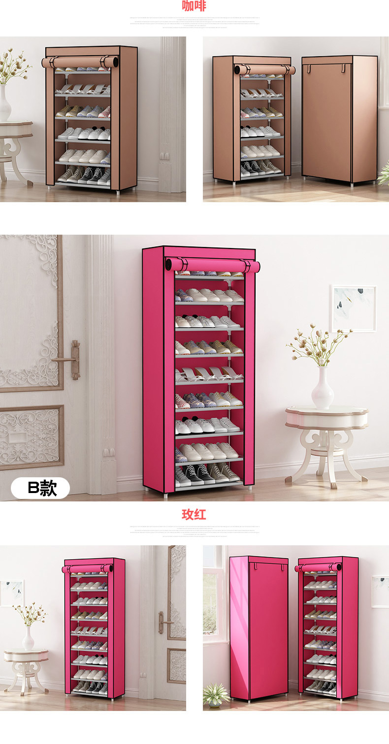 Cửa hộ gia đình công suất lớn không gian tỉnh nhiều tầng giá giày ký túc xá sinh viên kinh tế đa chức năng chống bụi tủ giày đơn giản - Kệ kệ sách xương cá