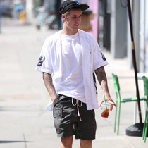 Bieber the same FOG fear of god ESSENTIALS Cargo high street drawstring tooling shorts men