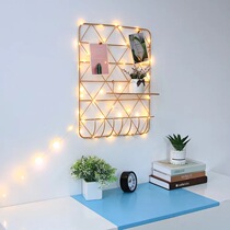 ins Nordic minimalist home bedroom grid adolescent heart iron art photo wall decoration creative wall iron mesh hanger