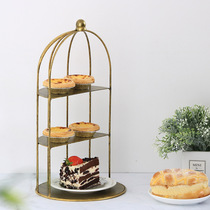 Eurostyle Iron Art Half Bird Cage Dessert Table Cake House Wedding Banquet Props Restaurant Hotel Cake Show Shelf