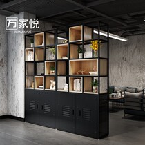 Wrought iron bookshelf Floor-to-ceiling office American LOFT Industrial style decorative creative bookcase storage partition shelf