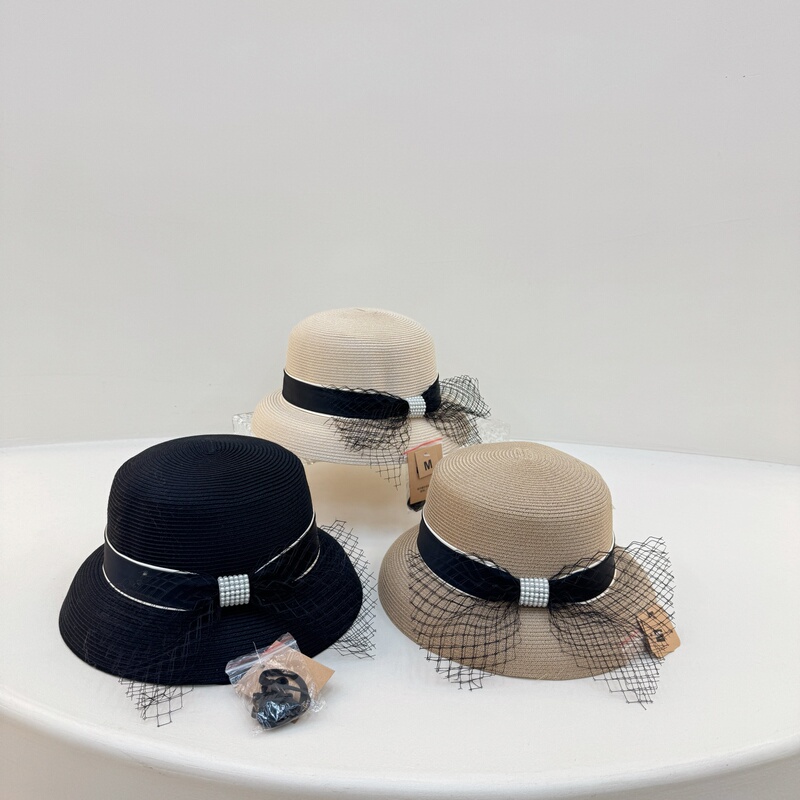 Lampshade Straw Hat for Women, New Summer Style Sunshade and Sun Protection Fisherman Hat, Travel Beach Hat, Anti-Uv Lace Sun Hat