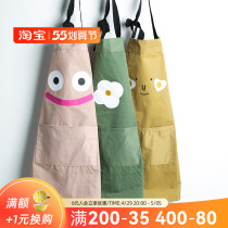 Shery Cute Home Kitchen Apron With Cartoon Woman Parent-child Cute Anti Oil Housekeeping Apron Baby Hood Clothing