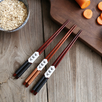Sherry natural wood chopsticks Japanese chopsticks winding wooden pointed chopsticks Wooden sushi chopsticks portable set