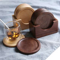 Herry Beech Wood Black Walnut Wood Solid Wood Tea Cup Cushion Suit Bar Cafe Tea House Water Cup Tocoffee Cup Mat
