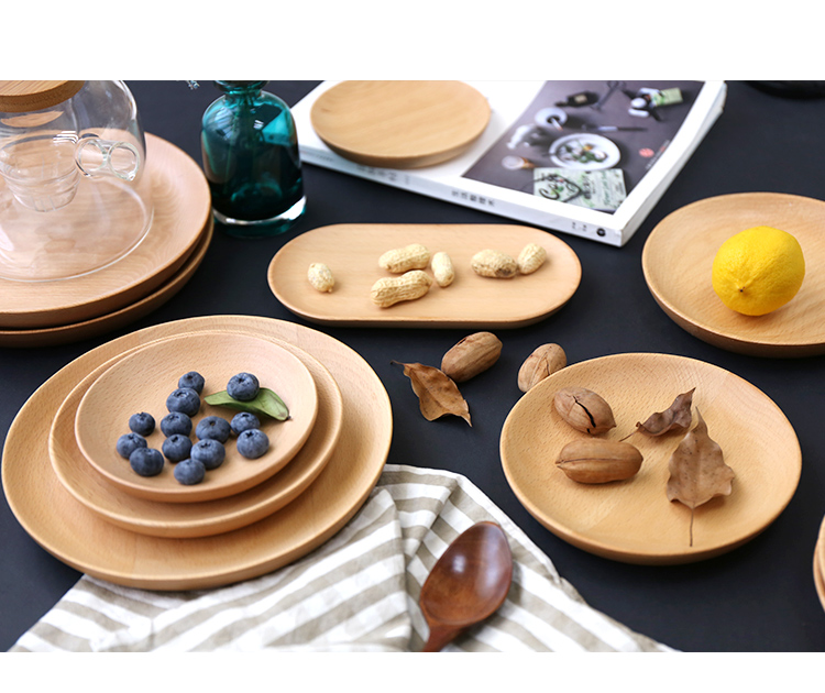 Sheri Nhật Bản-phong cách bạch đàn đĩa sushi snack snack món ăn bánh nut hạt dưa khăn món ăn vòng tấm gỗ khay gỗ trang trí