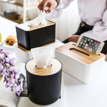 Sheri Japanese style minimalist solid wood cover paper box for use in paper drawing box Home Desktop Toilet Paper Box Tissue containing box
