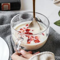 Sheri Thickened Glass Oat Milk Breakfast Cup Big yogurt Cup Coffee Cup Milk Tea Cup Big Belly Water Cup