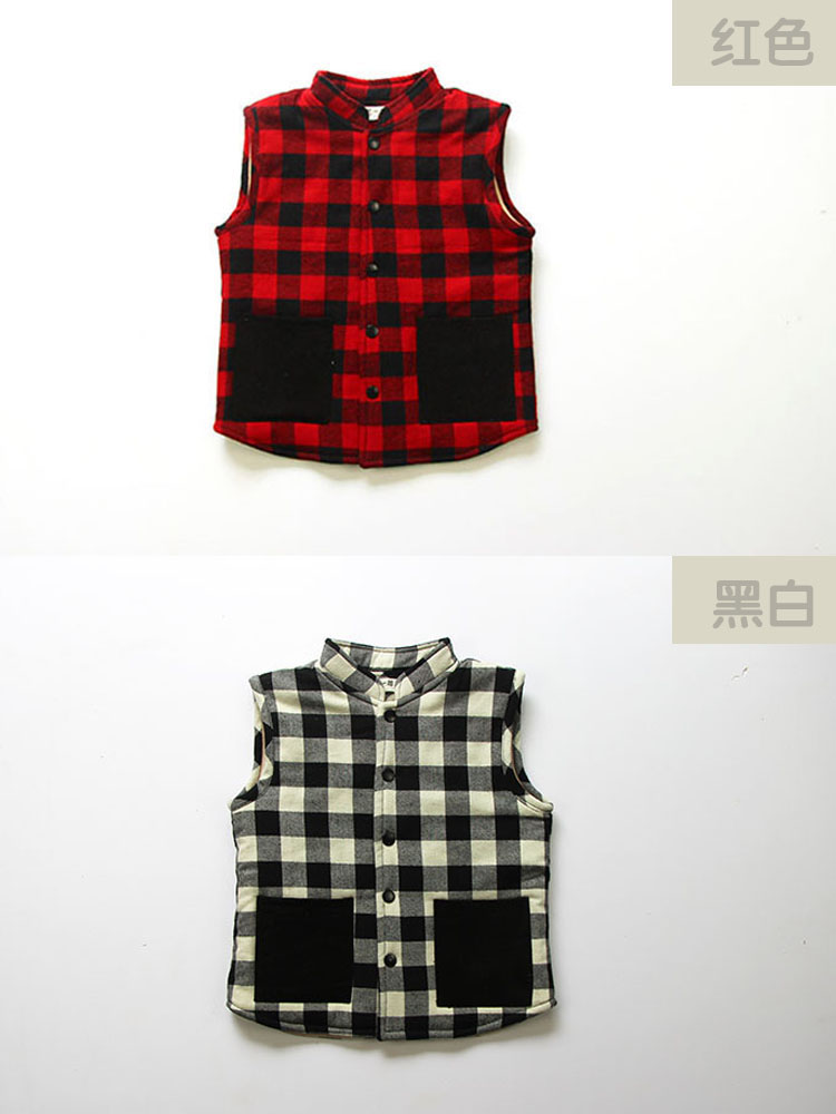 Áo cotton cho bé trai mùa đông bé gái và bé gái cotton cotton kẻ sọc đứng cổ áo trẻ em mặc áo khoác vest dày thoi trang tre em